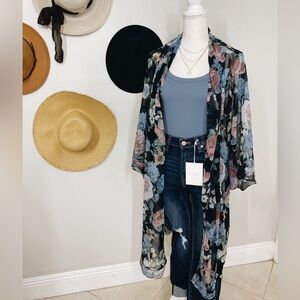 Olivaceous Floral Kimono